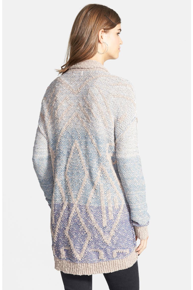 Ombré Fair Isle Cardigan, Main, color, BLUE STONE OMBRE FAIRISLE