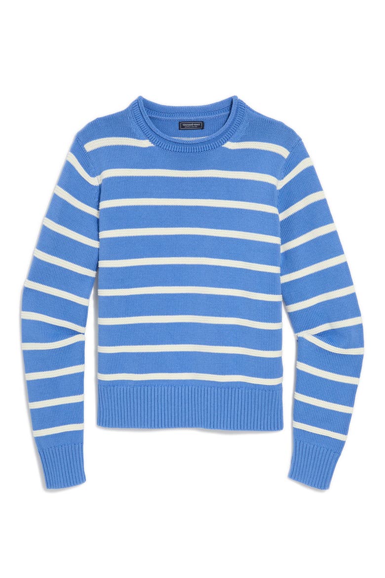 Striped Cotton Crewneck Sweater, Alternate, color, BREAKER BLUE STRIPE