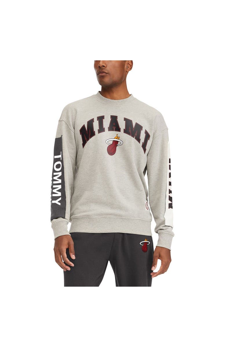 TOMMY JEANS Men's Tommy Jeans Gray Miami Heat James Patch Pullover Sweatshirt, Alternate, color, Gray