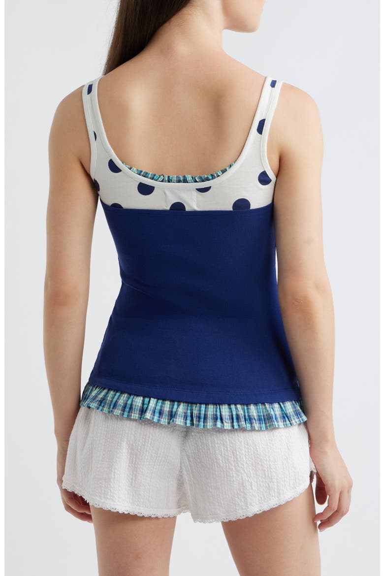 Idelle Ruffle Layered Organic Cotton Tank, Alternate, color, BLUE MULTI