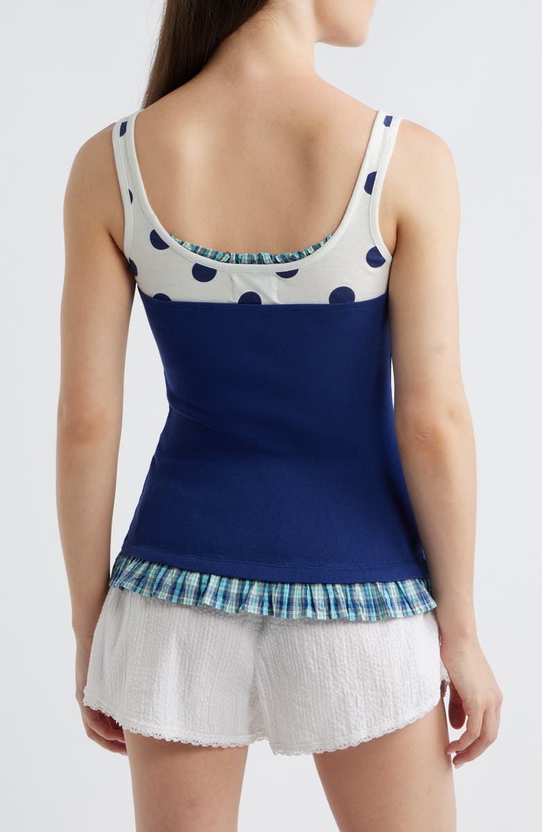Damson Madder Idelle Ruffle Layered Organic Cotton Tank, Alternate, color, Blue Multi