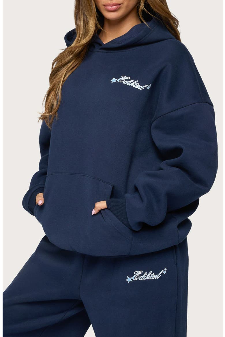 Club Edikted Logo Hoodie, Alternate, color, NAVY