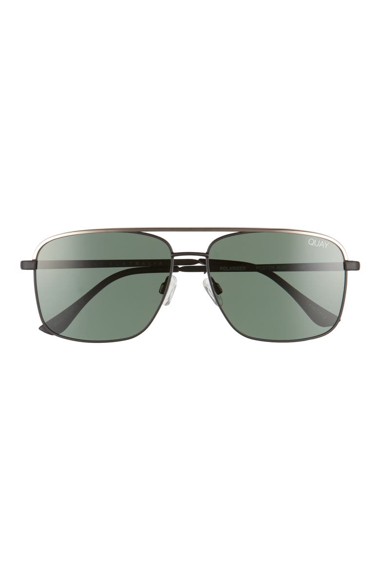 Australia Poster Boy 60mm Polarized Square Sunglasses, Main, color, MATTE GOLD BLACK/ GREEN