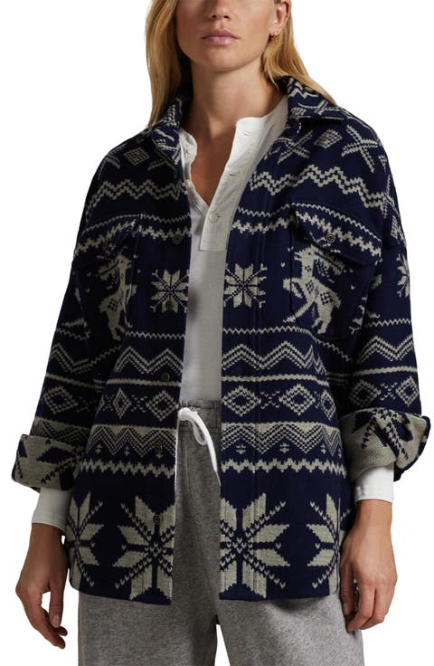 Jacquard Cotton Shirt Jacket