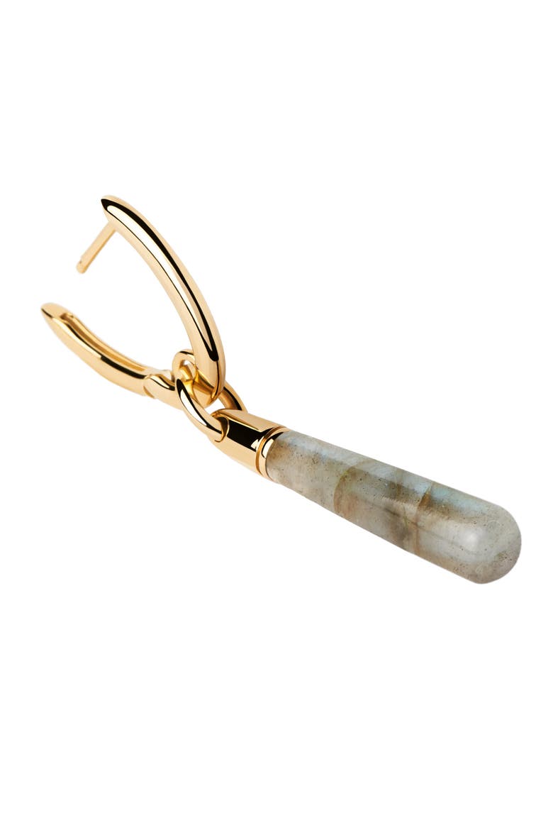 Large Jupiter Single Hoop, Alternate, color, Labradorite