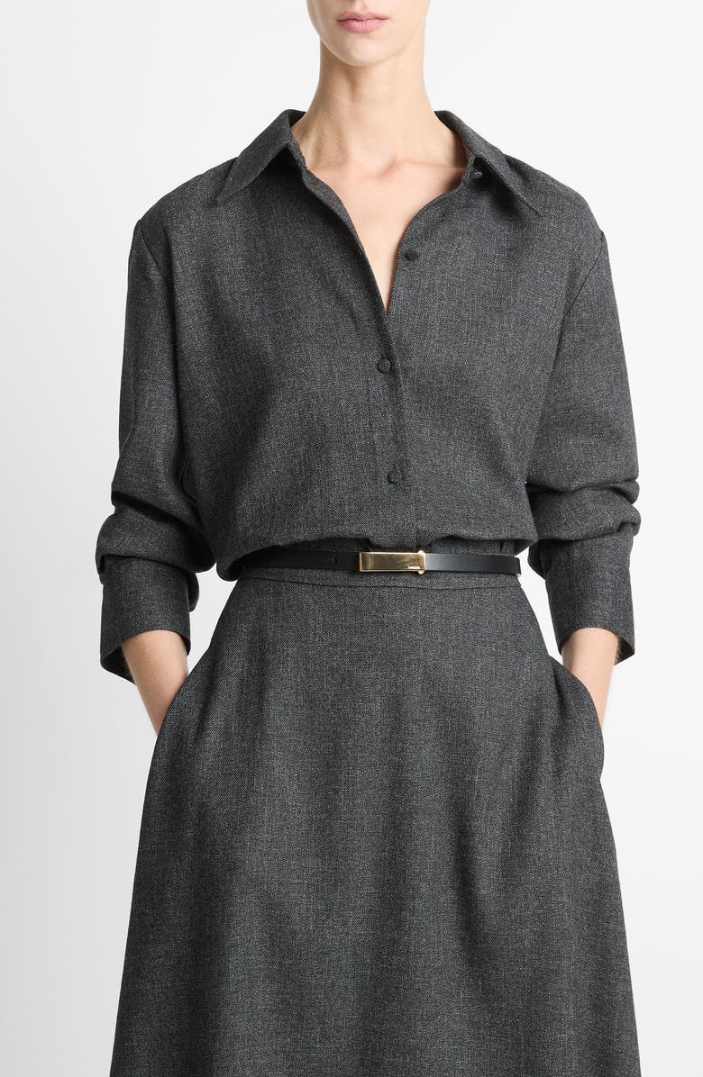 Vince Tweed Button-Up Shirt, Main, color, Med H Grey