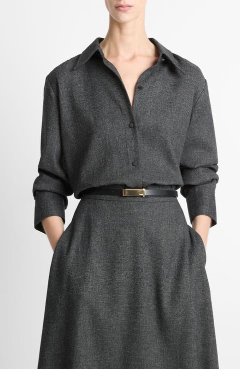 Tweed Button-Up Shirt