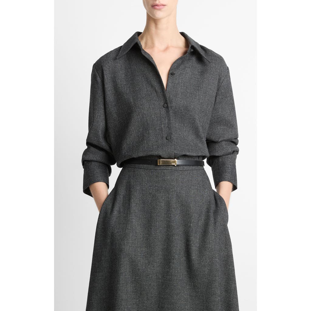 Vince Tweed Button-up Shirt In Gray