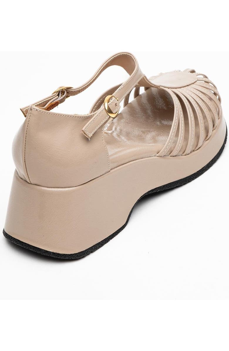 Prologue Shoes Aniel Platform Wedge Sandal, Alternate, color, Beige Faux Leather