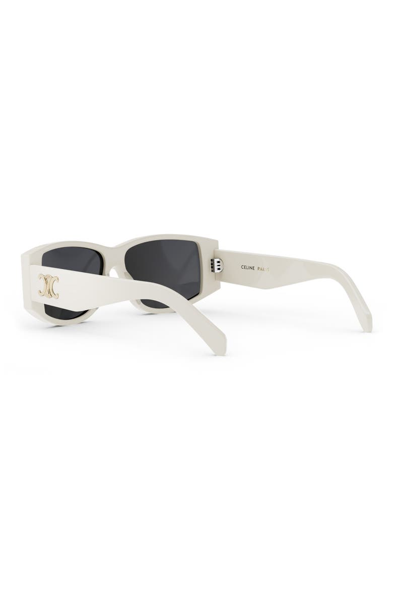Triomphe 63mm Rectangular Sunglasses, Alternate, color, IVORY / SMOKE