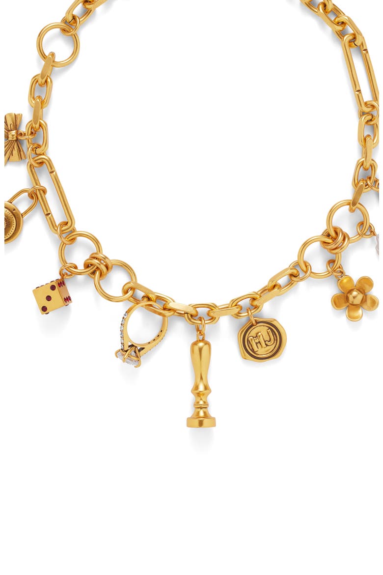 Love Letter Statement Necklace, Alternate, color, ANTIQUE GOLD
