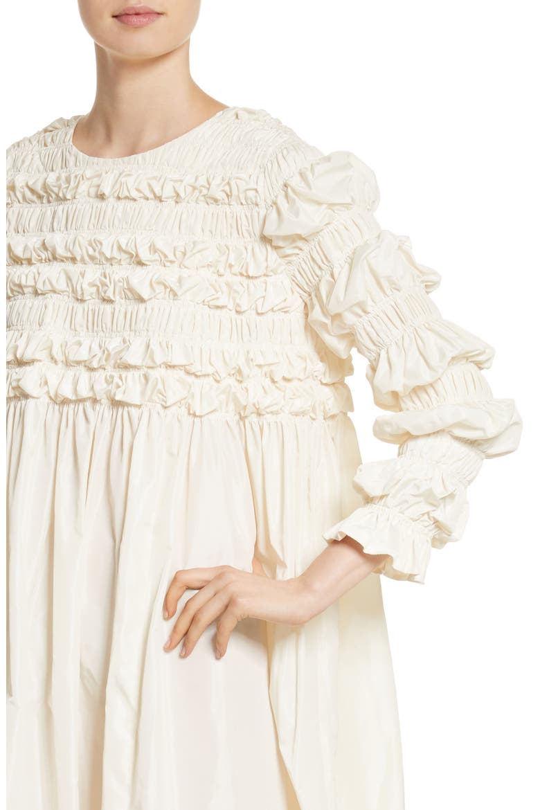 Lizzie Ruffled Taffeta Dress, Alternate, color, IVORY
