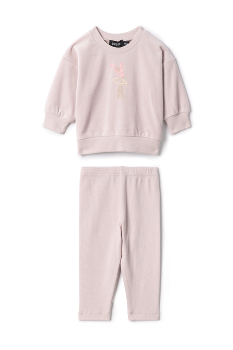 Ballerina Embroidered Long Sleeve Top and Pants Set (Baby)