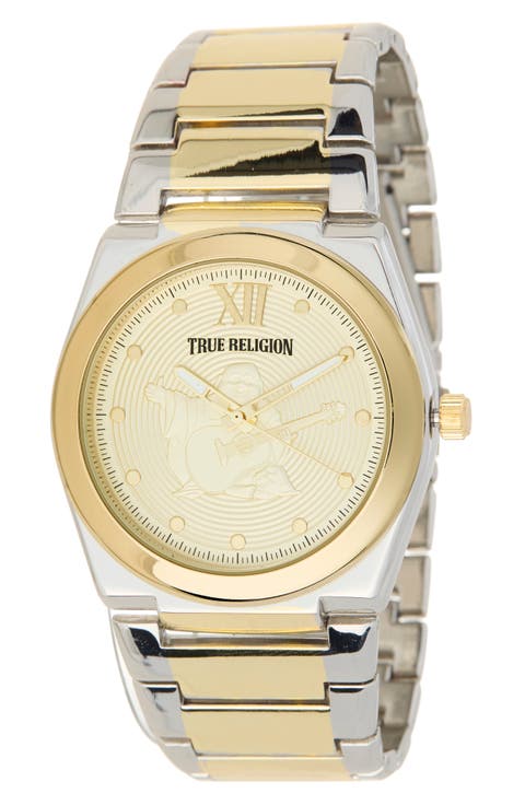 Logo Two-Tone Bracelet Watch, 43mm