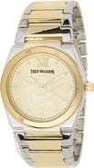 True Religion Logo Two-Tone Bracelet Watch, 43mm
