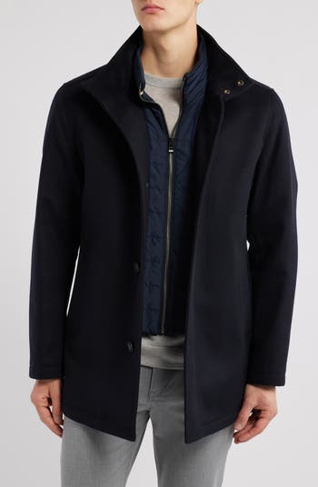 BOSS Coxtan Virgin Wool Blend Coat with Bib Nordstrom