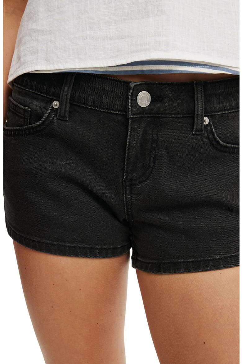 Micro Low Rise Denim Shorts, Alternate, color, LEO BLACK