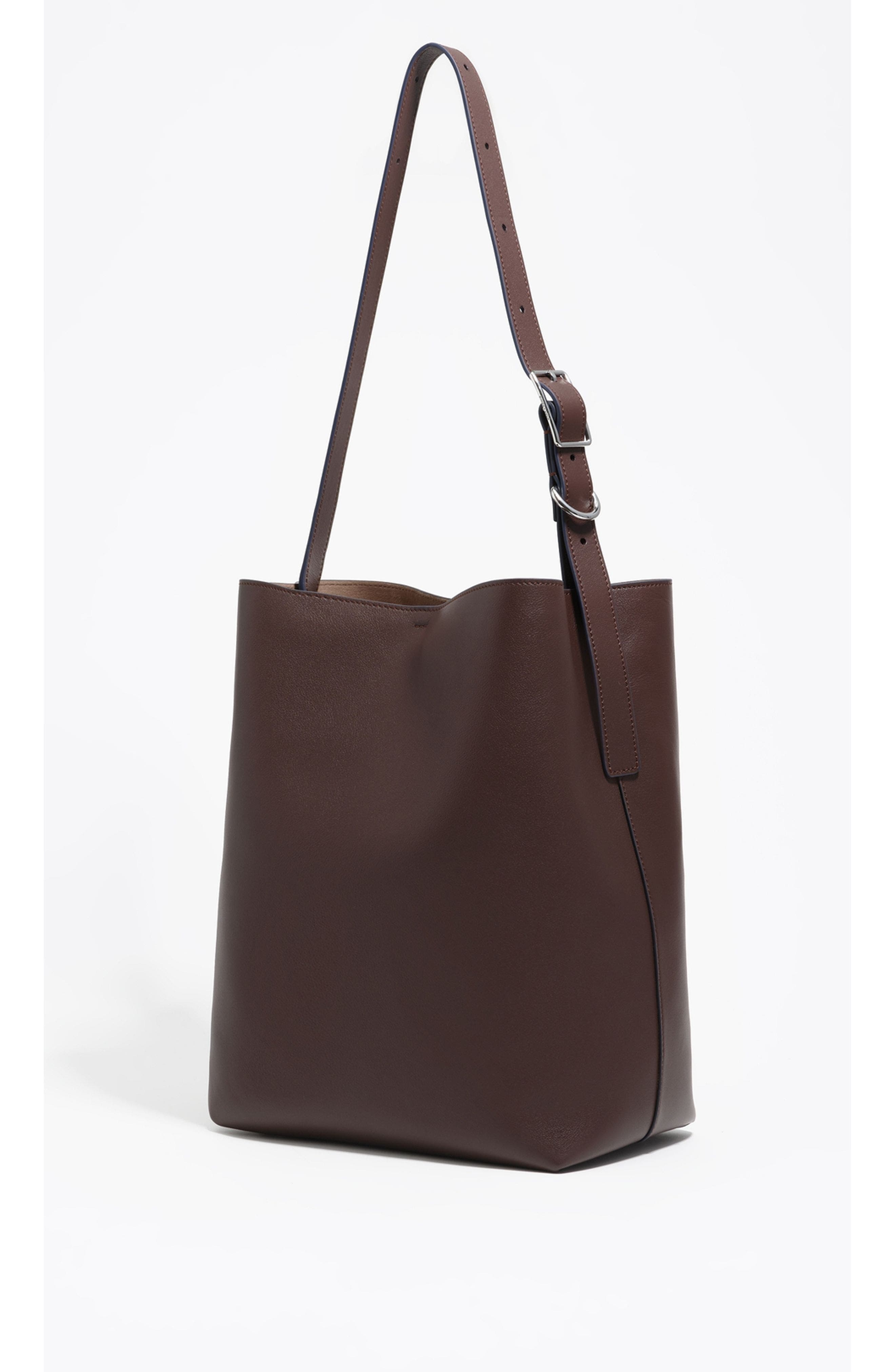 Bimba y Lola Large Leather Carlino Bag, Alternate, color, Chocolate