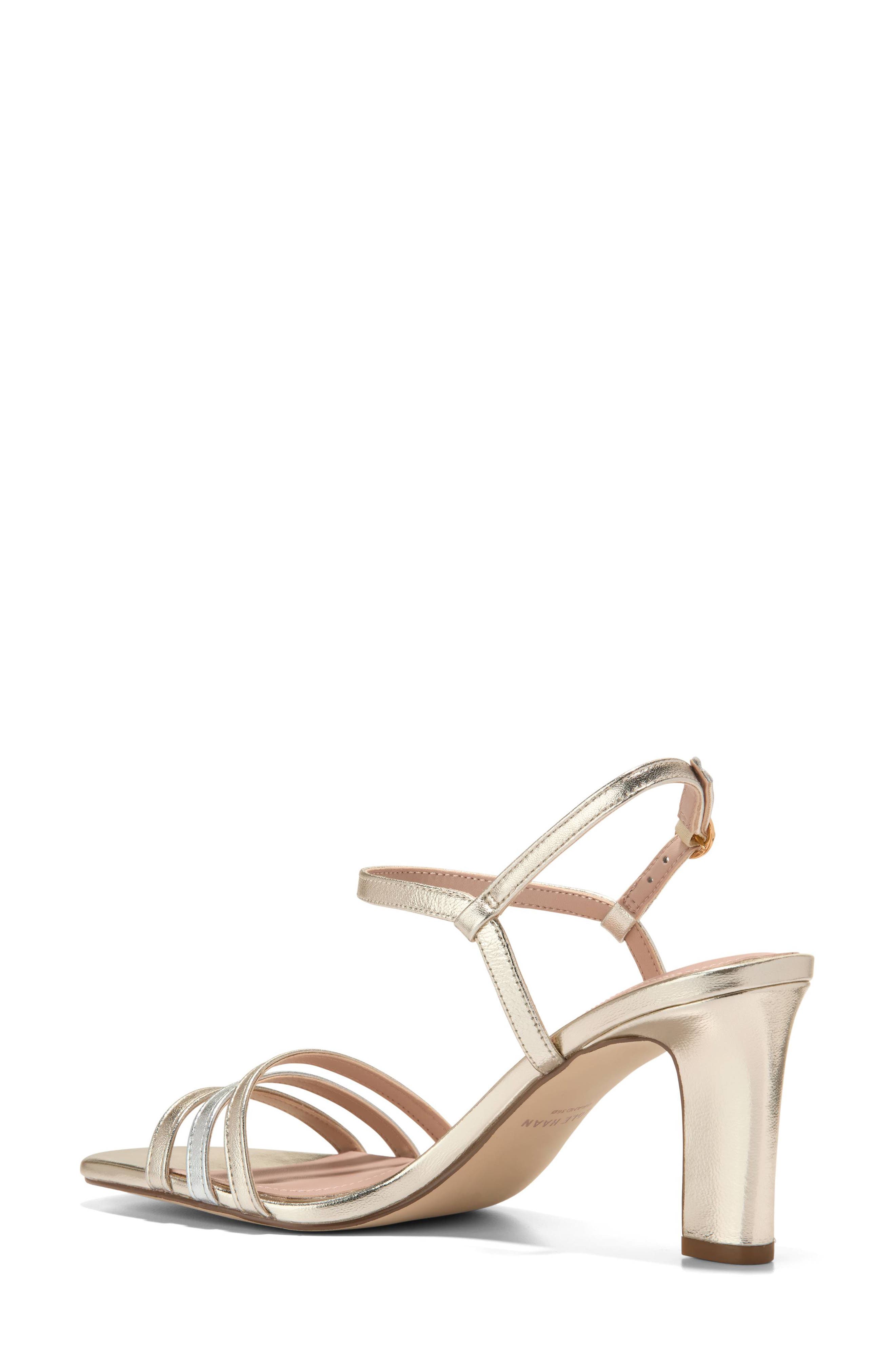 Michelina Strappy Sandal, Alternate, color, SOFT GOLD/ SILVER LEATHER