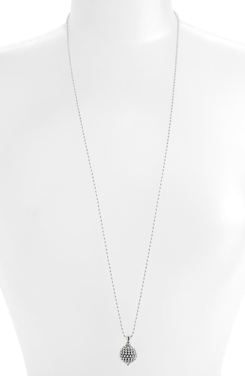 LAGOS Sterling Silver Ball Long Pendant Necklace, Alternate, color, Caviar Ball