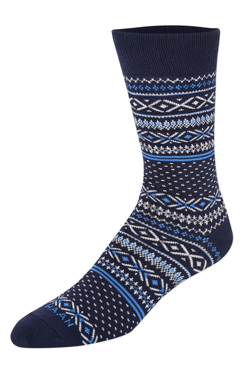 Cole Haan Fair Isle Dress Socks, Alternate, color,