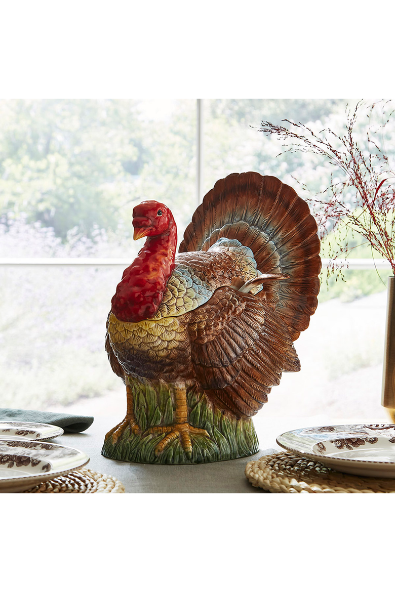 Woodland Turkey 96oz Soup Tureen, Alternate, color, Brown