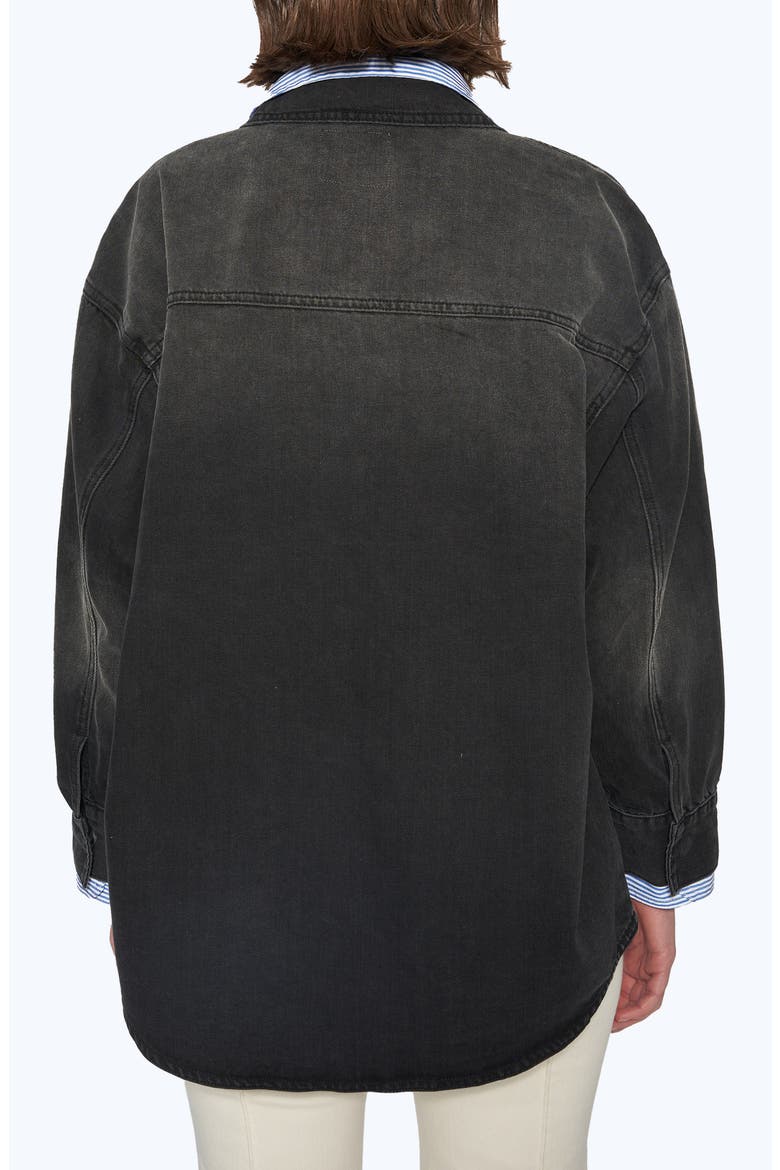 Oversize Denim Shirt Jacket, Alternate, color, BLACK