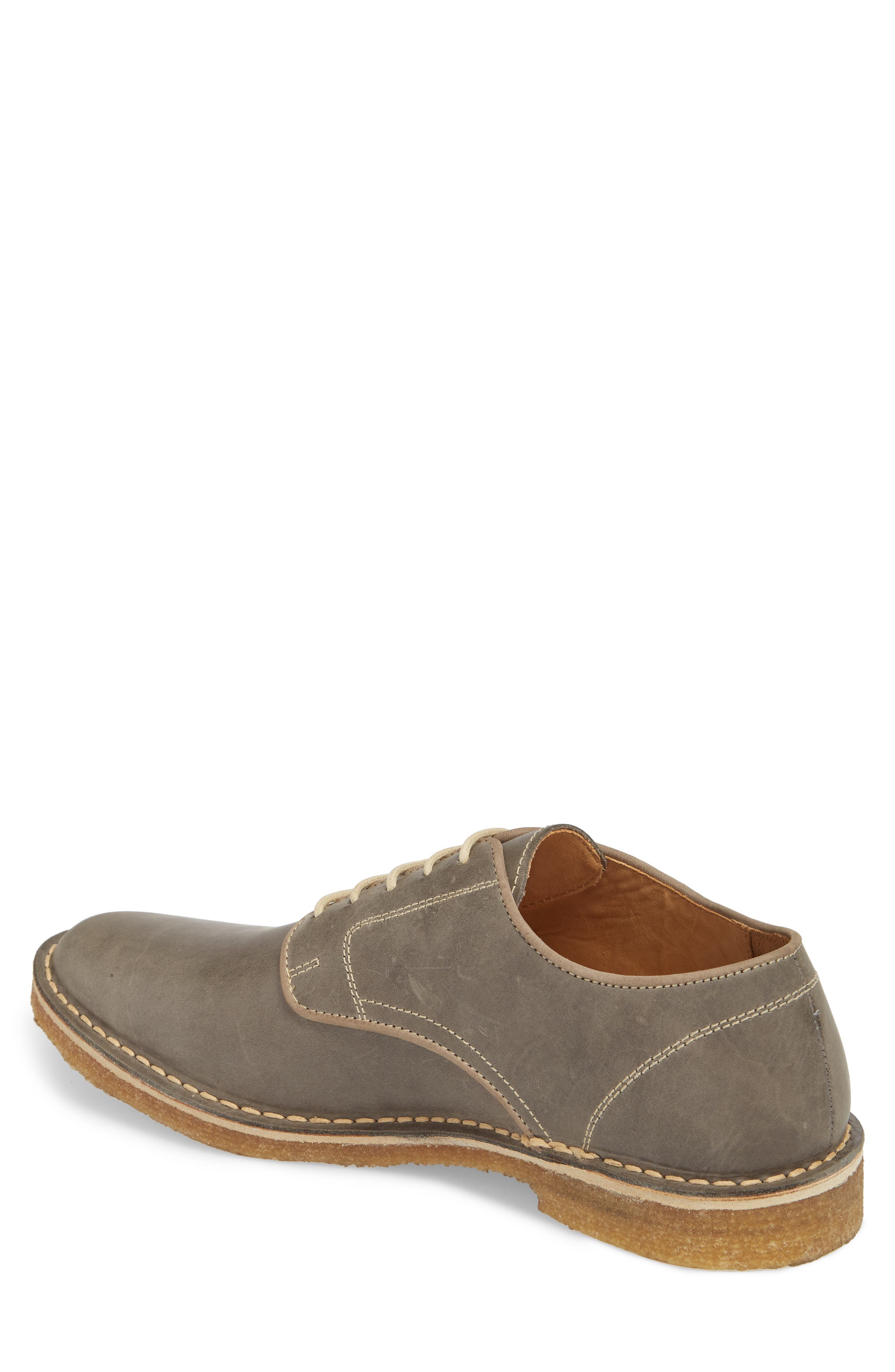Crescent Buck Shoe, Alternate, color, GREY LEATHER
