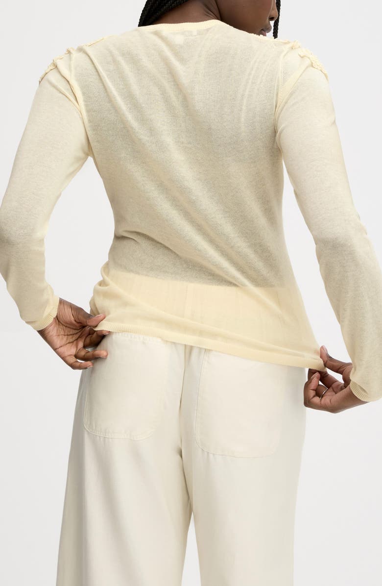 Sam Edelman Ruffle Trim Sweater, Alternate, color, Almond