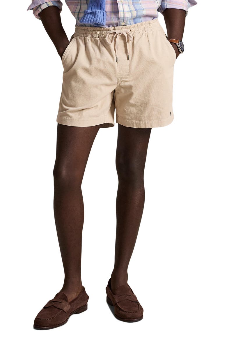 Prepster 6-Inch Corduroy Drawstring Shorts, Main, color, KHAKI STONE