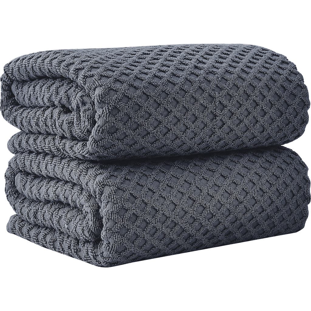 Woven & Weft Diamond 2-pack Bath Towel Set In Blue