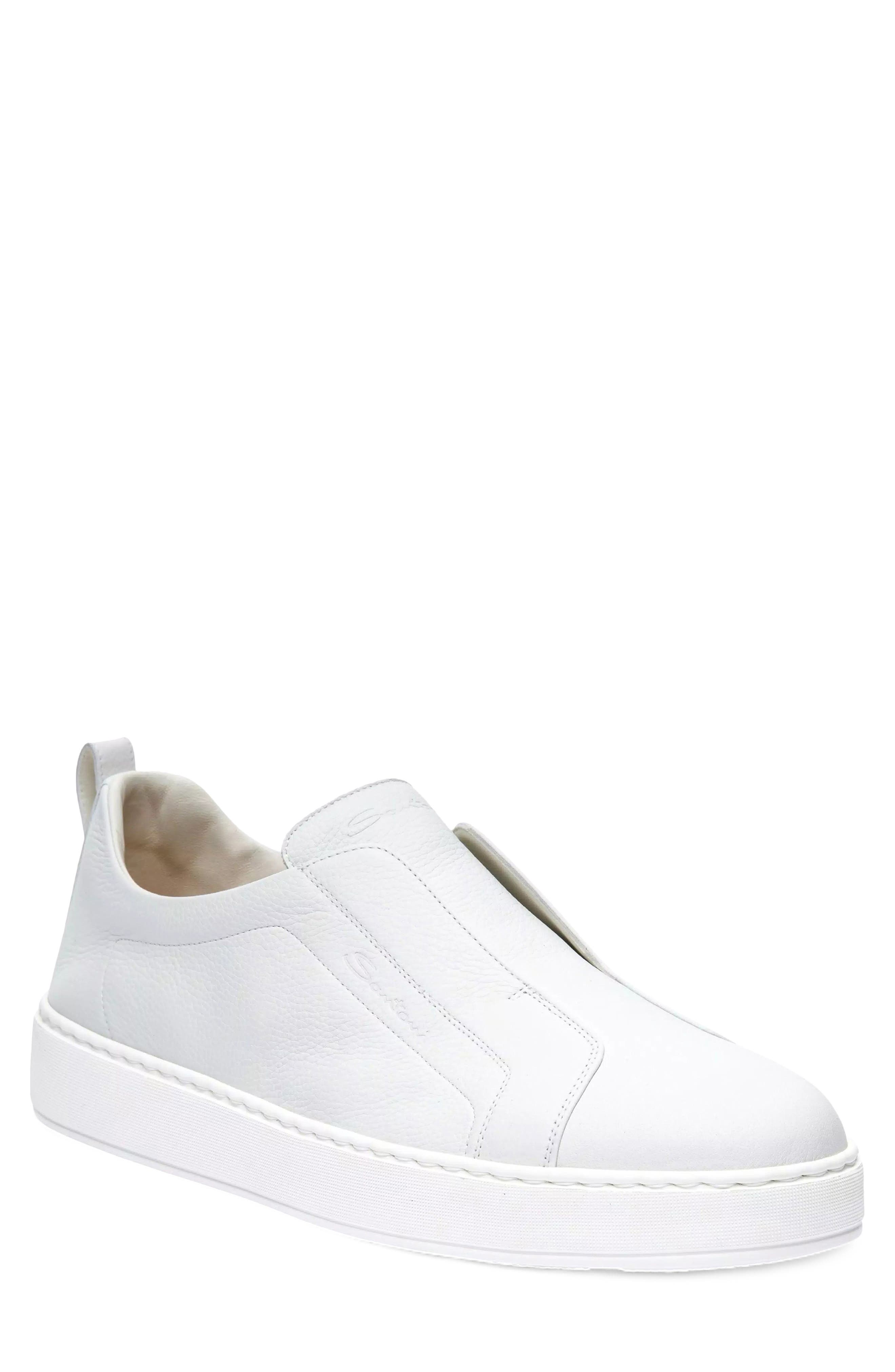Santoni Victory Slip-On Sneaker, Main, color, White