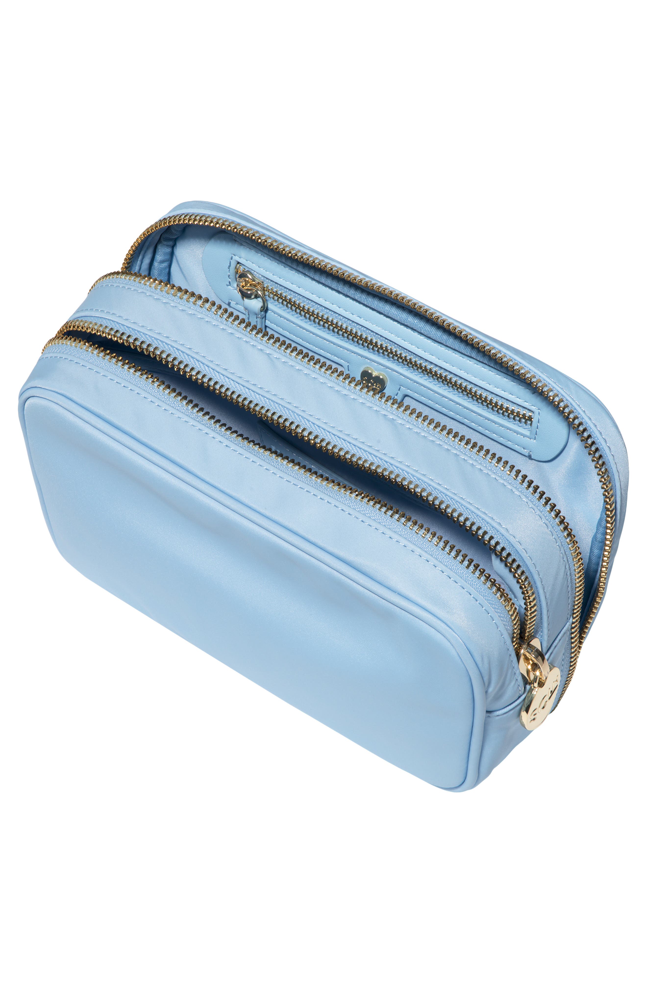 Double Zip Nylon Pouch, Alternate, color, PERIWINKLE