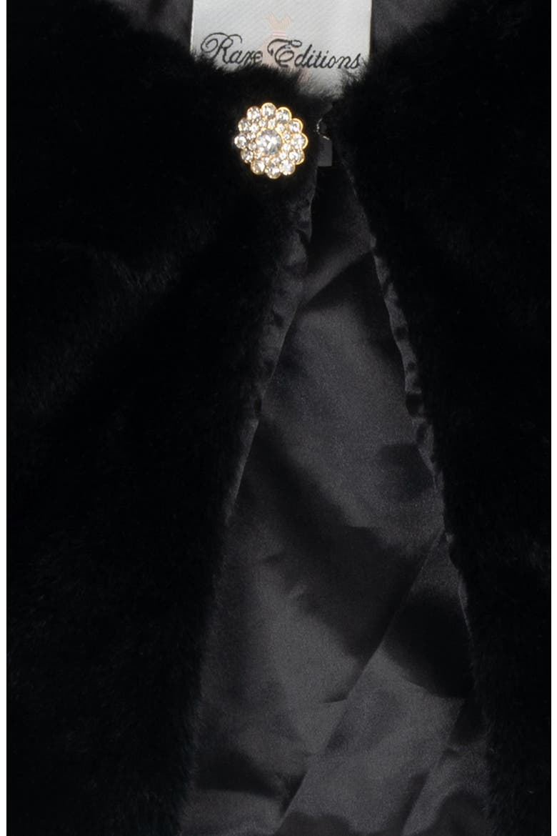 Kids' Faux Fur Bolero, Alternate, color, BLACK