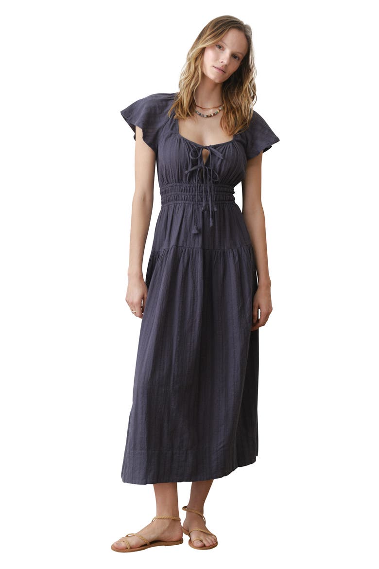 Skye Cotton Midi Dress, Alternate, color, INDIGO