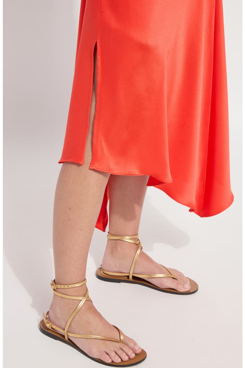 Sakura Satin Handkerchief Maxi Dress, Alternate, color, RED KISS