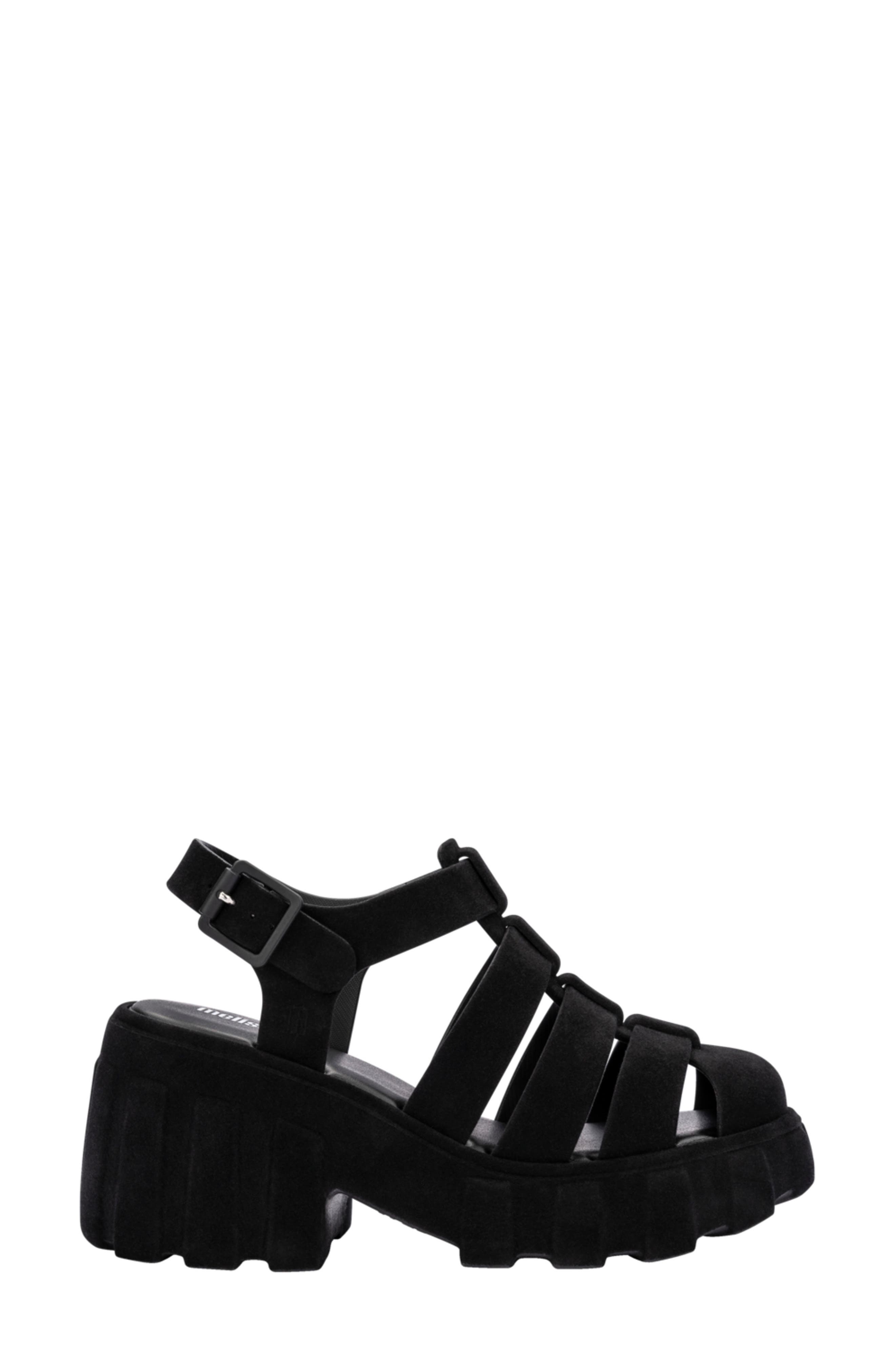 Melissa Megan Velvet Platform Fisherman Sandal, Alternate, color, 