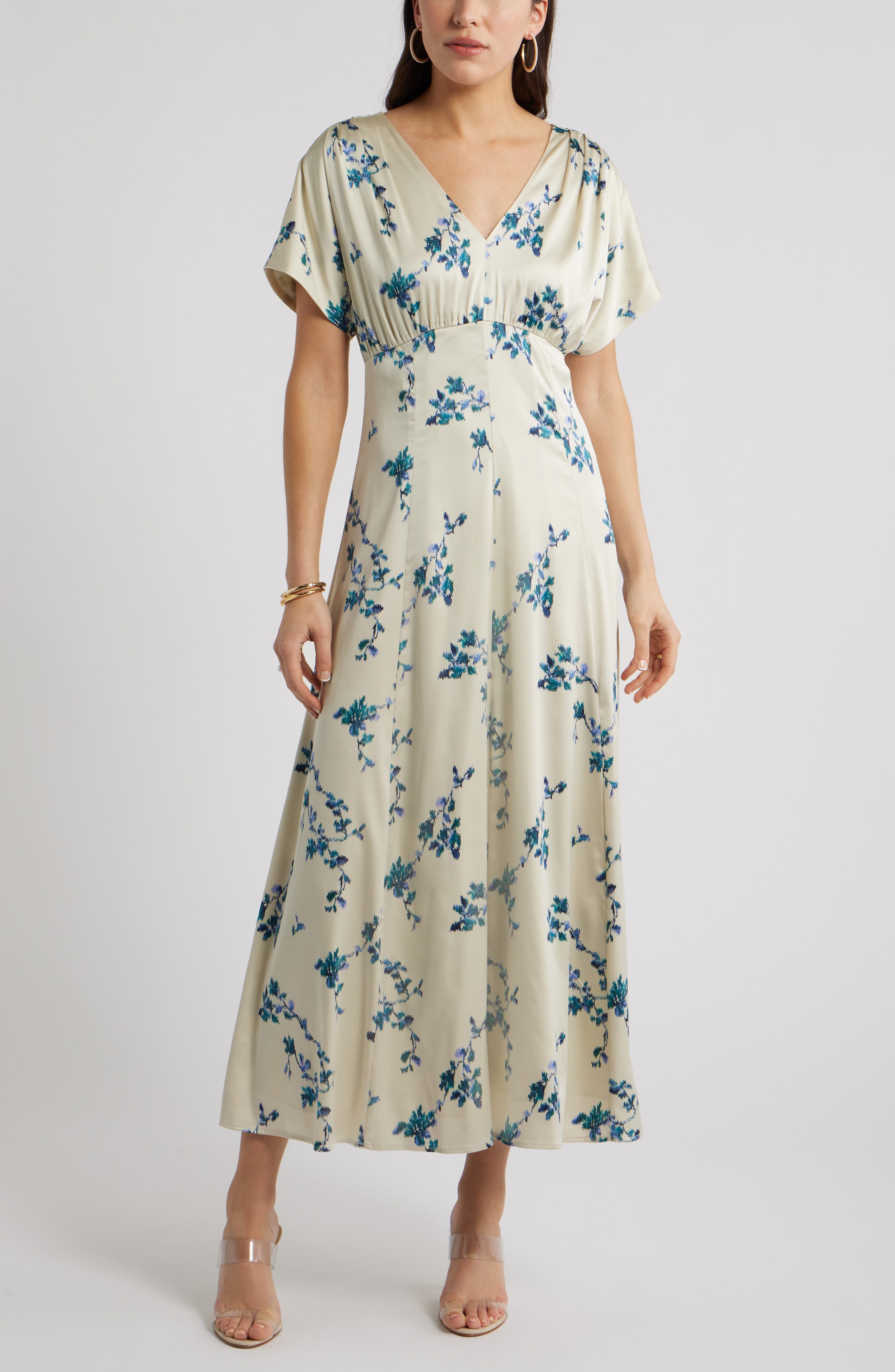 GREEN- TEAL FAINT FLORAL