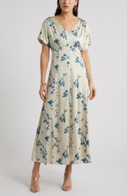 Chelsea28 Seamed Stretch Satin Maxi Dress