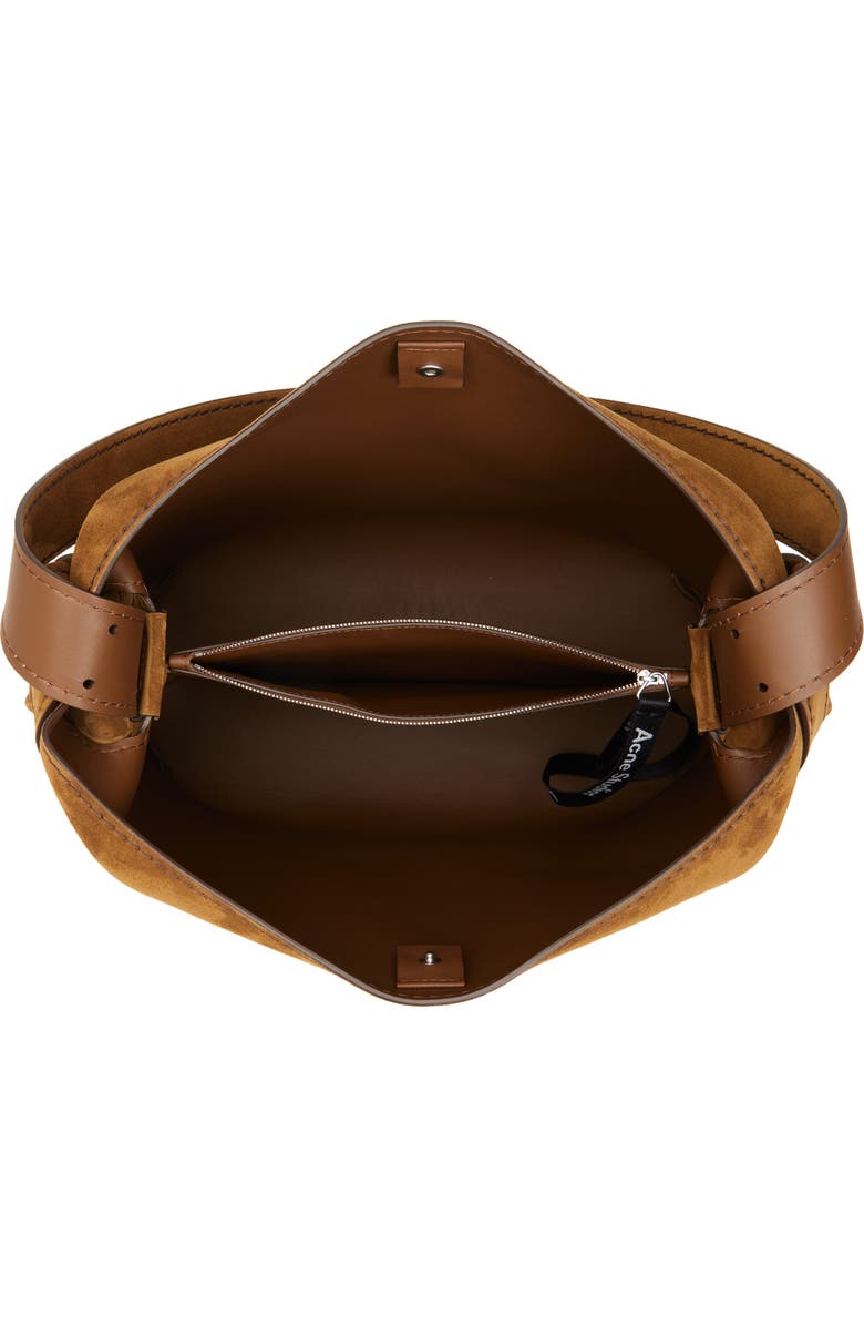 Acne Studios Midi Musubi Suede Shoulder Bag, Alternate, color, Cognac Brown