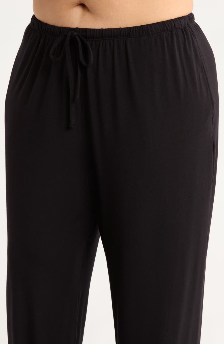 Nordstrom Moonlight Eco Lace Trim Pajamas, Alternate, color, Black