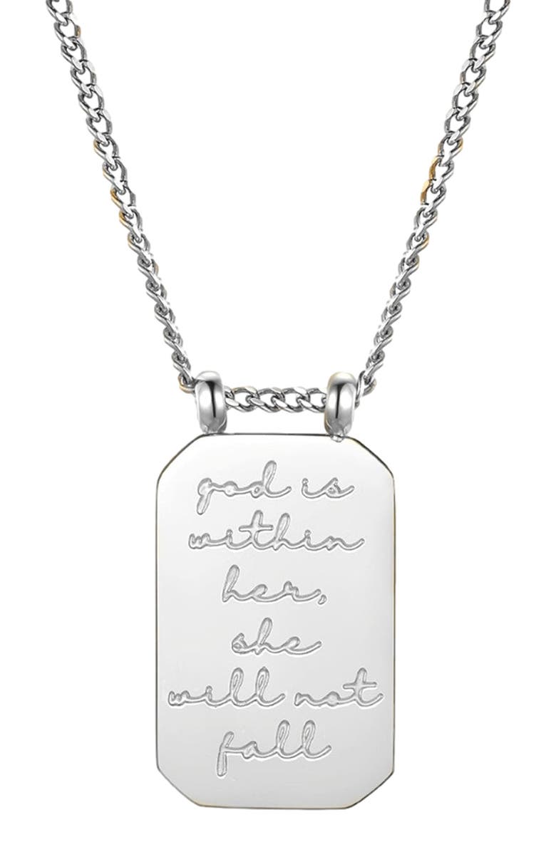 Mantra God Is Within Her, She Will Not Fall - Necklace, Main, color, 