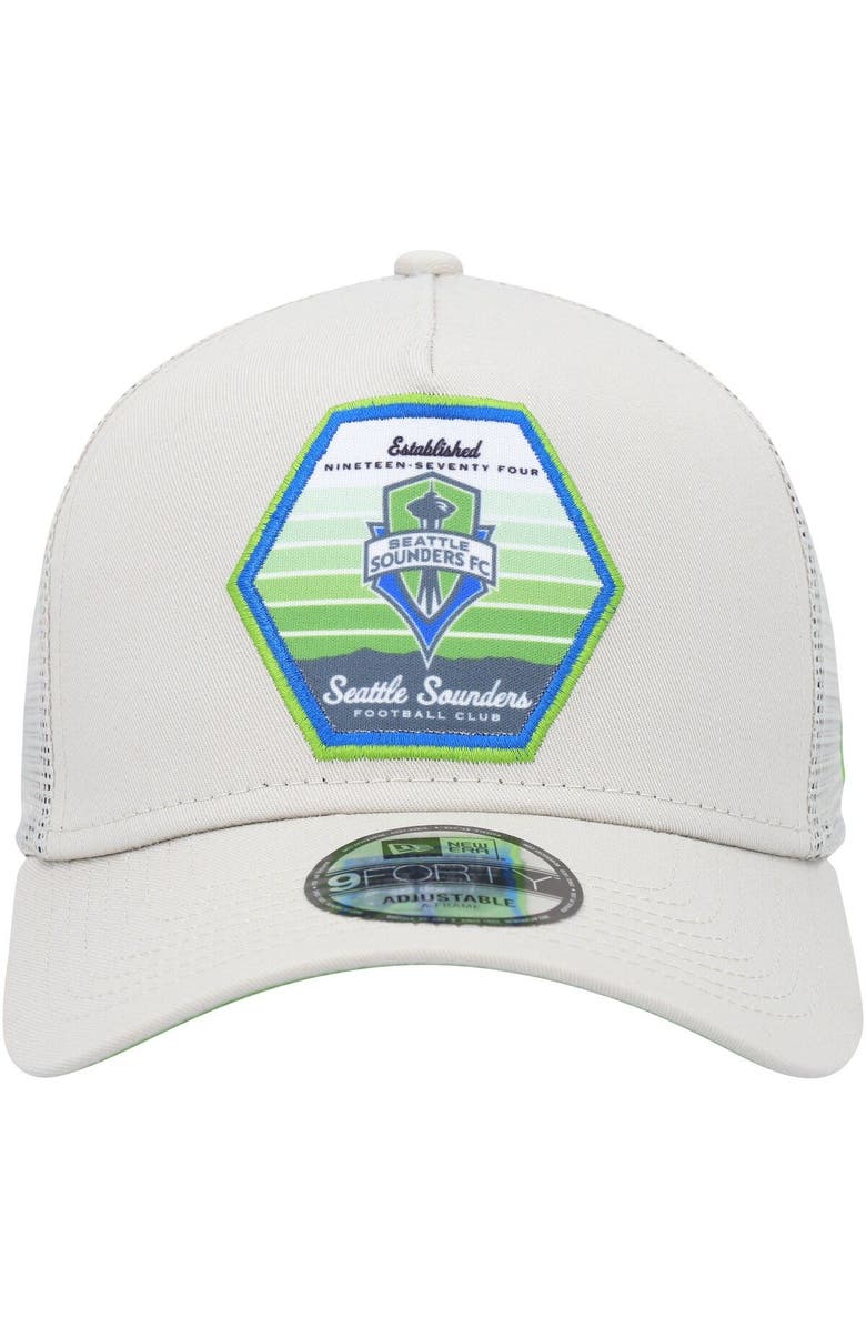 New Era Men's New Era  Green Seattle Sounders FC Established Patch 9FORTY A-Frame Trucker Adjustable Hat, Alternate, color, 