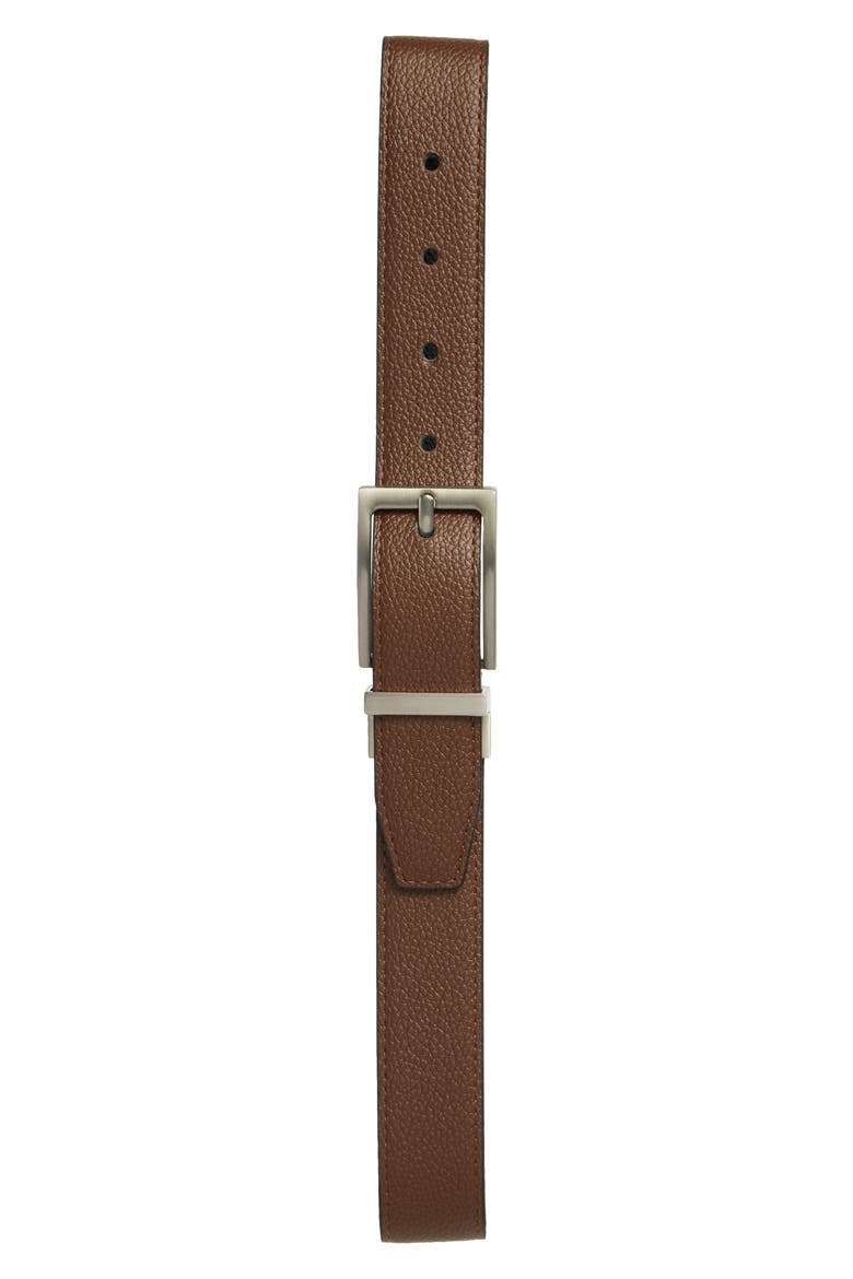 Kids' Reversible Faux Leather Belt, Alternate, color, BLACK TO BROWN PEBBLE - NICKEL