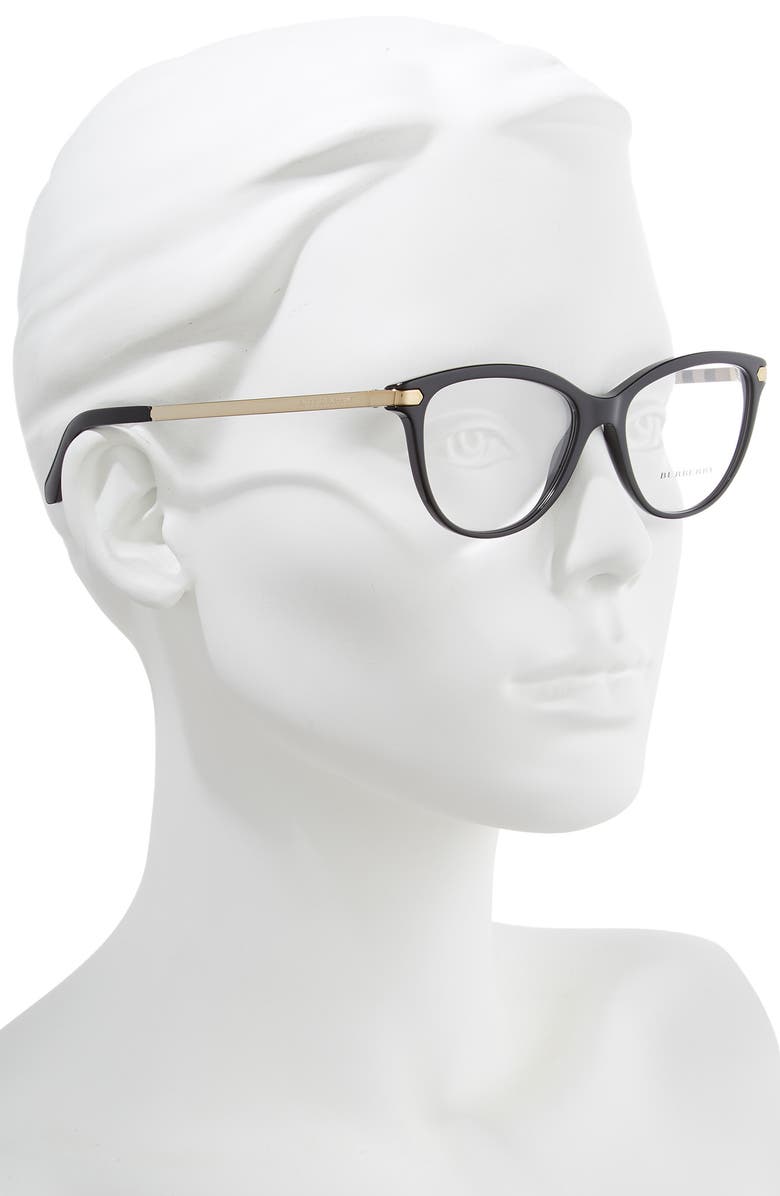 Burberry 52mm Check Temple Optical Glasses, Alternate, color,