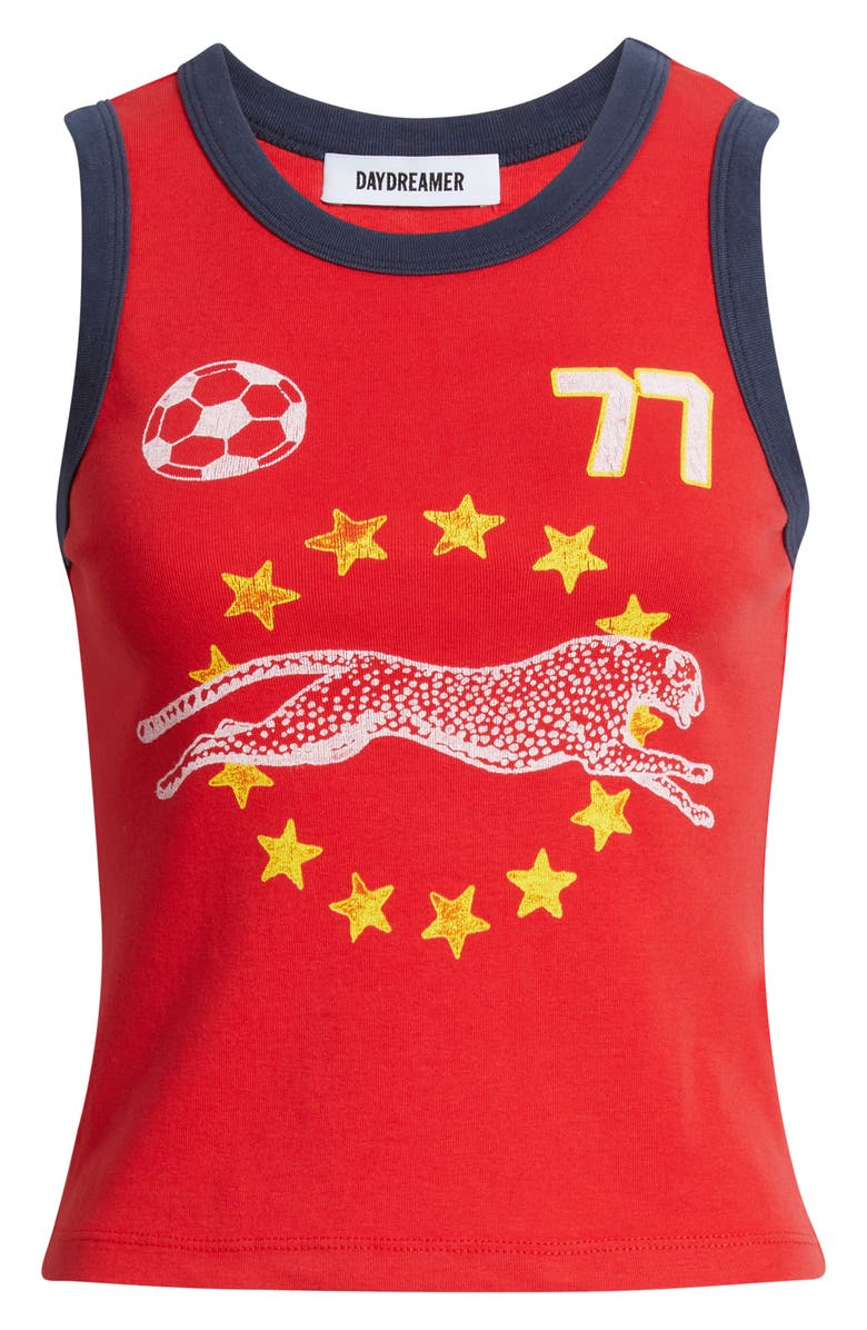 Daydreamer Team Cheetah Shrunken Tank, Alternate, color, Red Combo