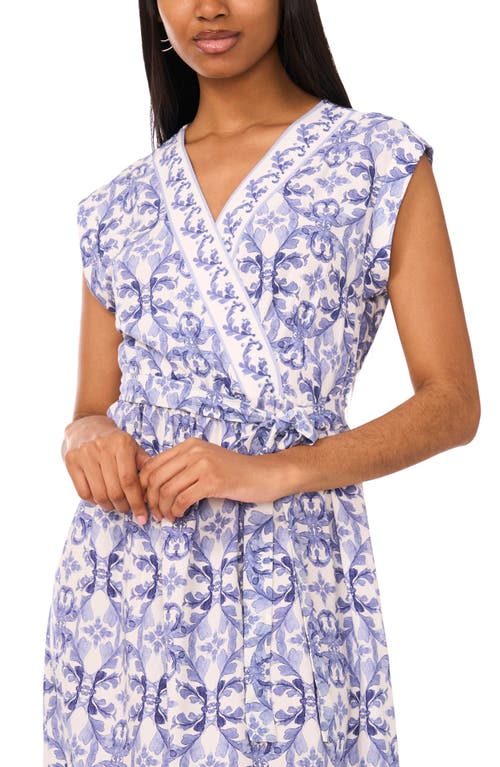 Halogen ® Floral Cap Sleeve Tie Waist Maxi Dress