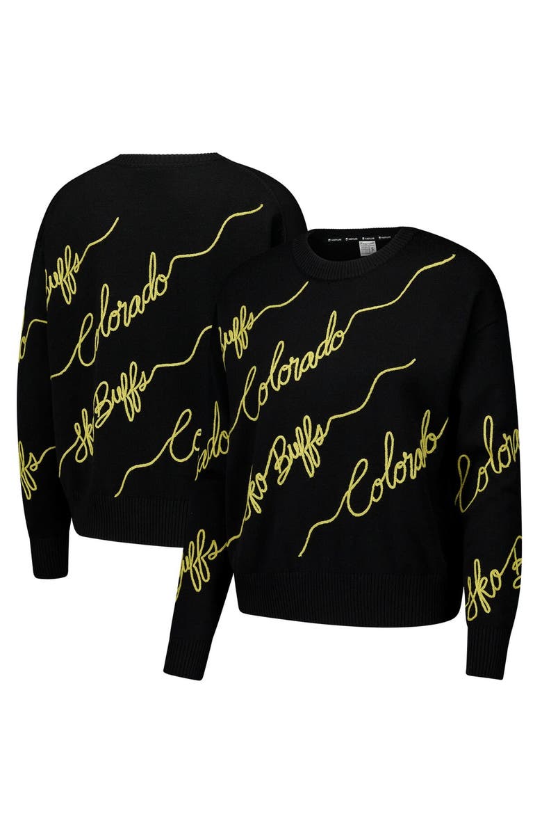 KADYLUXE Women's Black Colorado Buffaloes Love Note Pullover Sweater, Main, color, Black