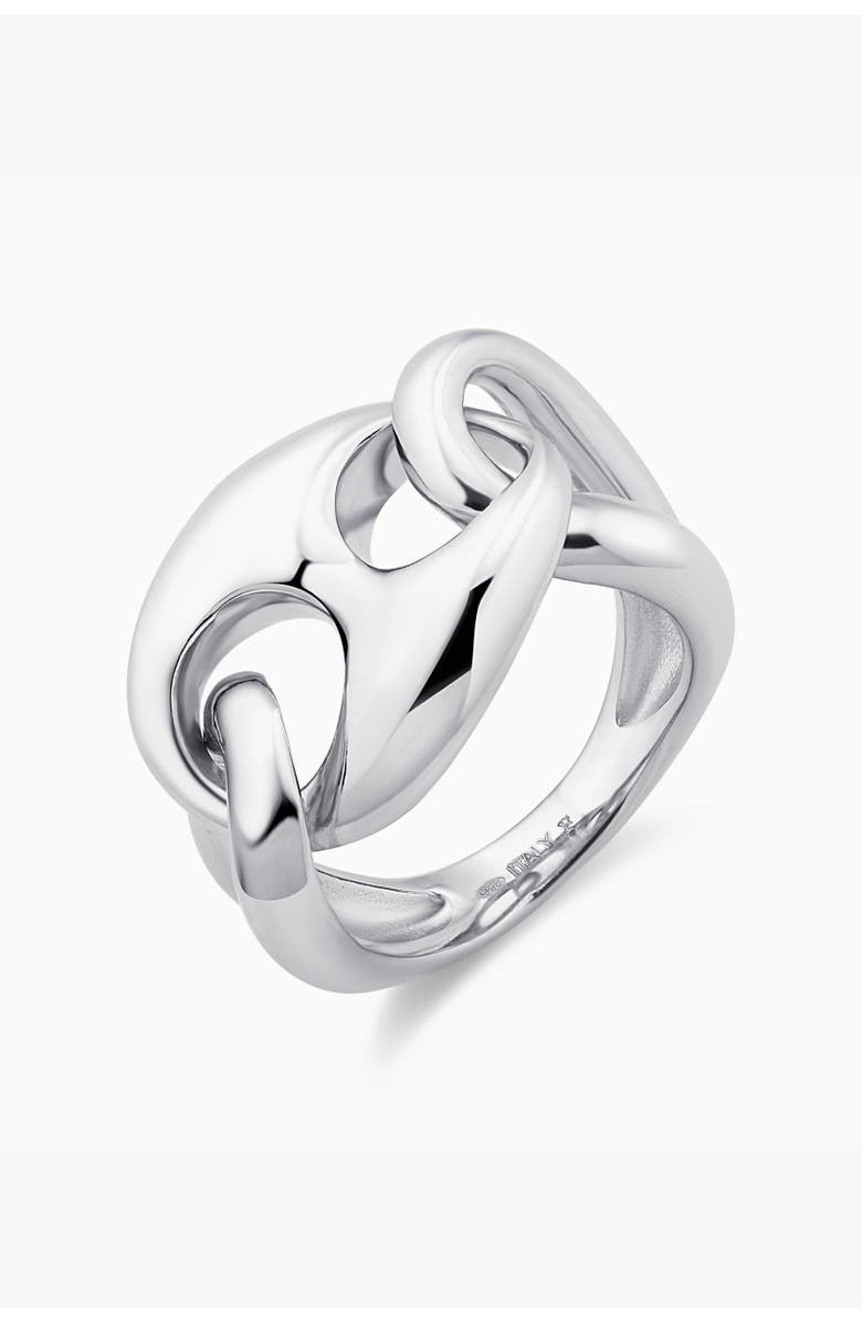 Oradina Sterling Silver Chunky Mariner Chain Ring, Alternate, color, Sterling Silver