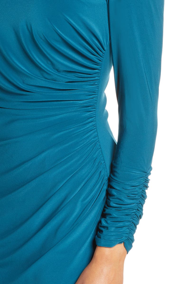 Eliza J Off the Shoulder Long Sleeve Ruched Cocktail Dress, Alternate, color,